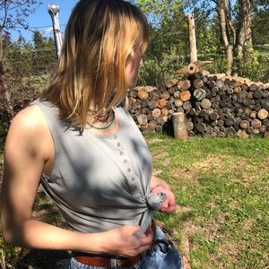 Washed out blue tank